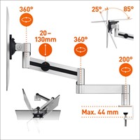 Monitorarm Durable met arm voor 1 scherm, bureaubevestiging met klem-2