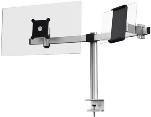 Monitorarm Durable voor 1 scherm en 1 tablet, bureaubevestiging met klem