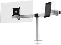 Monitorarm Durable voor 1 scherm en 1 tablet, bureaubevestiging met bladdoorvoer