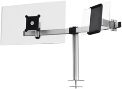 Monitorarm Durable voor 1 scherm en 1 tablet, bureaubevestiging met bladdoorvoer
