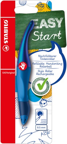 Rollerpen STABILO Easyoriginal rechtshandig blauw holograph edition blister