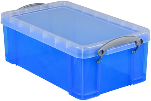 Opbergbox Really Useful 5L 340x200x125mm transp blauw