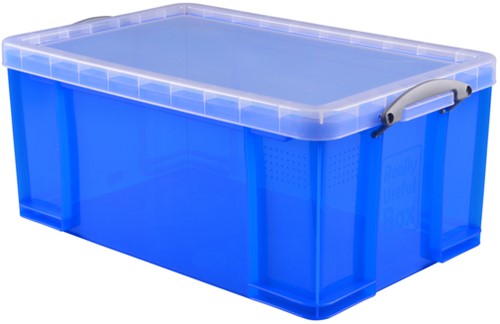 Opbergbox Really Useful 64L 710x440x310mm transp blauw