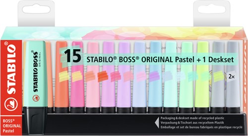 Markeerstift Stabilo Boss 7015-02-5 desk pastel assorti pak/15