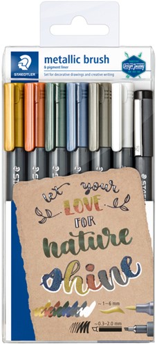 Brushpen Staedtler metallic etui pk/7