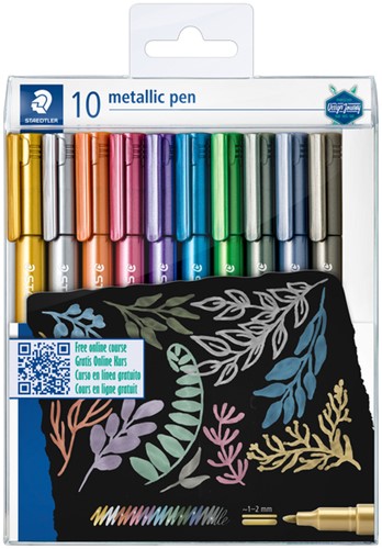 Gelpen Staedtler metallic etui pk/10