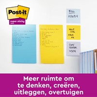 Post-it memoblokje 153x203mm 8645 Super Sticky assorti pk/6-2