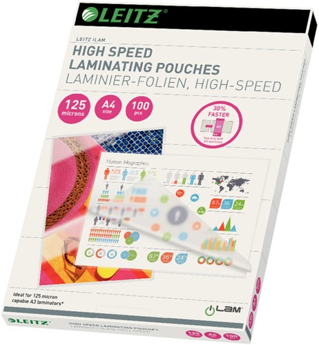 Lamineerhoes Leitz iLAM A4 2x125micron High speed 100 stuks