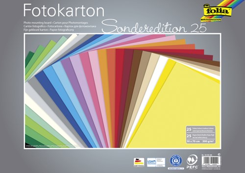 Fotokarton Folia 2zijdig 50x70cm 300gr 25vel ass 25 Vel