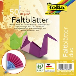 Vouwblaadjes Folia dubbelzijdig 15x15cm 50vel 50 Vel