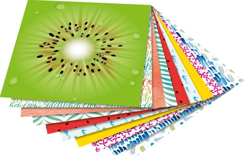 Vouwblaadjes Folia dubbelzijdig Tropical 15x15cm 50 Vel-2
