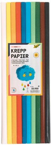 Crepepapier Folia 50x200cm Basis 10kleuren 10 Rol