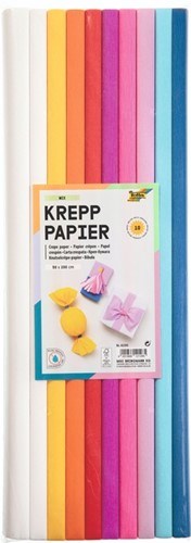 Crepepapier Folia 50x200cm Mix 10kleuren 10 Rol