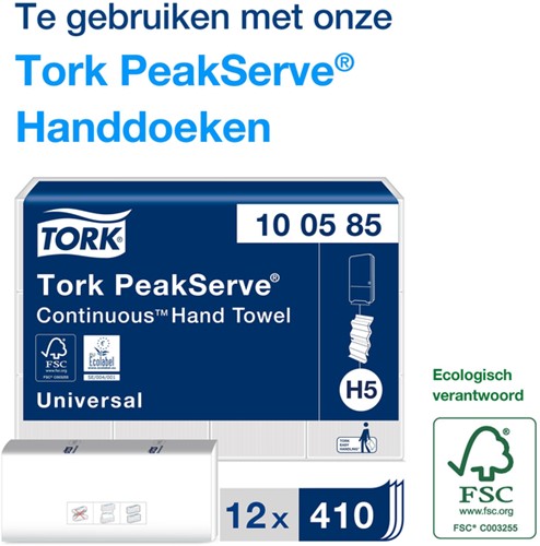Handdoekdispenser Tork PeakServe Continuous mini 552550 wit-2