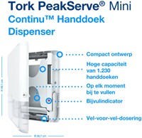 Handdoekdispenser Tork PeakServe Continuous mini 552550 wit-3