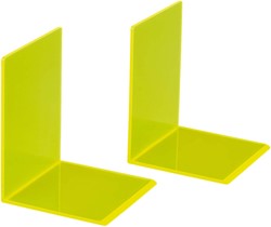 Boekensteun MAUL 10x10x13cm acryl neon geel pak/2