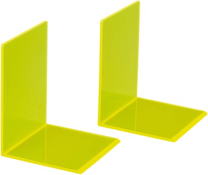 Boekensteun MAUL 10x10x13cm acryl neon geel pak/2