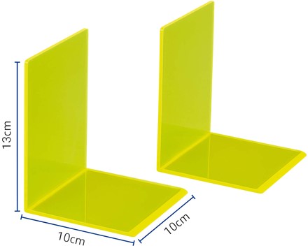 Boekensteun MAUL 10x10x13cm acryl neon geel pak/2-2