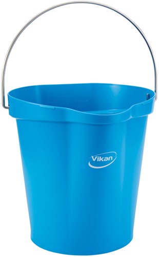 Emmer Vikan met schenktuit en maat 12L blauw