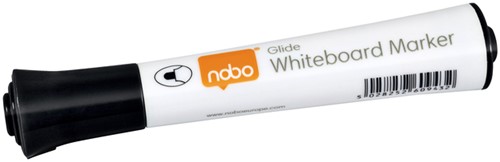Viltstift Nobo whiteboard Glide rond zwart 2mm pak/10