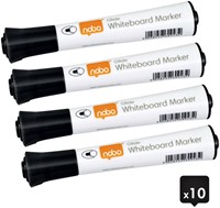 Viltstift Nobo whiteboard Glide rond zwart 2mm pak/10-2