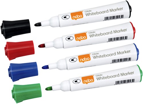 Viltstift Nobo whiteboard Glide rond assorti 2mm pak/10-3