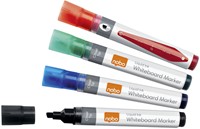 Viltstift Nobo whiteboard Liquid ink drymarker schuin zwart 4mm pak/4