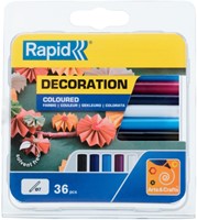 Lijmpatroon Rapid 7mm 5 kleuren assorti pk/36