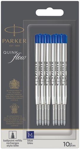 Balpenvulling Parker Quinkflow blauw 0.7mm pk/10