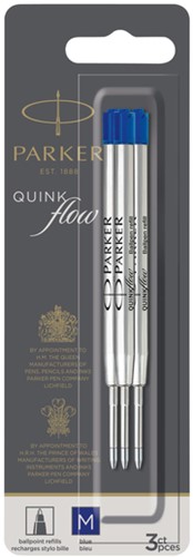 Balpenvulling Parker Quinkflow blauw 0.7mm pk/3