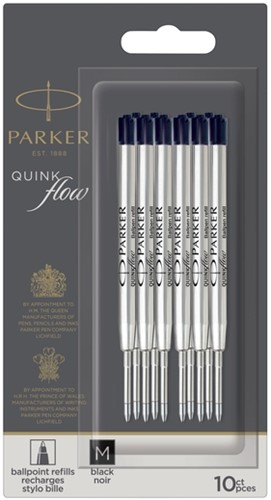 Balpenvulling Parker Quinkflow zwart 0.7mm pk/10