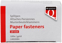 Splitpen Quantore 19mm goud 100 stuks