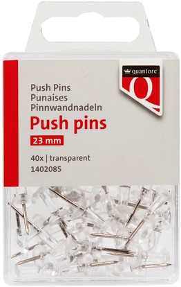 Push pins Quantore transparant 40 stuks