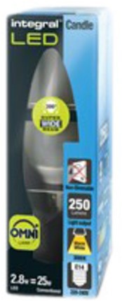 Ledlamp Integral E14 2W 2700K warm licht