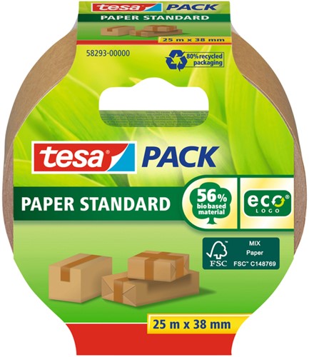 Verpakkingstape Tesa 38mmx25m eco 58293 bruin