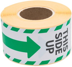 Waarschuwingsetiket Rillprint this side up 46x125mm wit groen