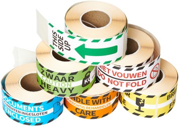 Waarschuwingsetiket Rillprint this side up 46x125mm wit groen-2