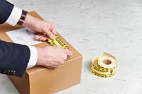 Waarschuwingsetiket Rillprint fragile 46x125mm geel-1