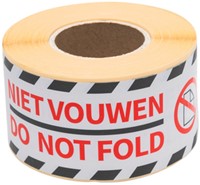 Waarschuwingsetiket Rillprint do not fold 46x125mm wit