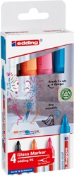 Viltstift edding 95 glasbord ass incl zwart