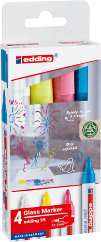 Viltstift edding 95 glasbord ass incl wit