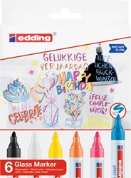 Viltstift edding 95 glasbord ass incl wit en zwart