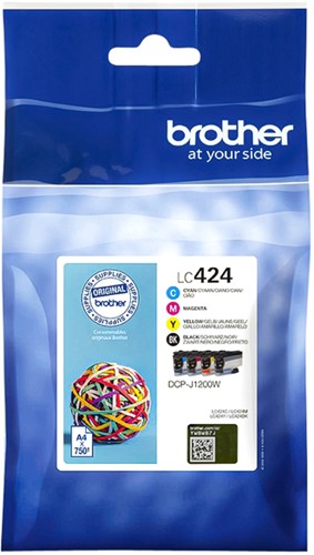 Inktcartridge Brother LC-424 value pack 1xzwart/3xkleur