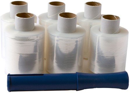 Wikkelfolie IEZZY 100mmx250m 20mu met afroller transparant pak à 6 rollen