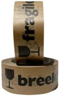 Waarschuwingstape IEZZY papier bruin 50mmx50m breekbaar-3