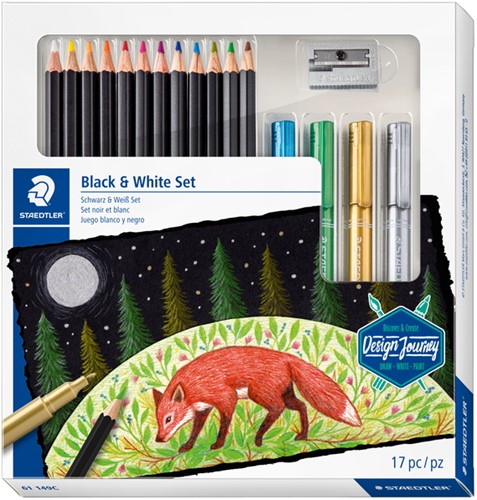Kleurpotlood Staedtler Design Journey Black & White set/17