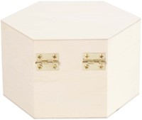Doos zeshoek hout Creotime 12x7cm-2