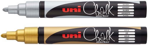 Krijtstift Uni-ball Chalk rond zilver-2