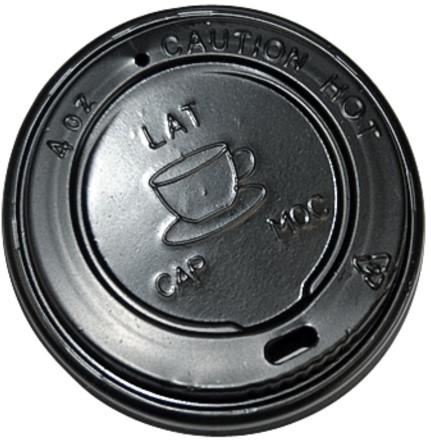 Bekerdeksel zwart Ø63mm voor 118ml beker pk/100