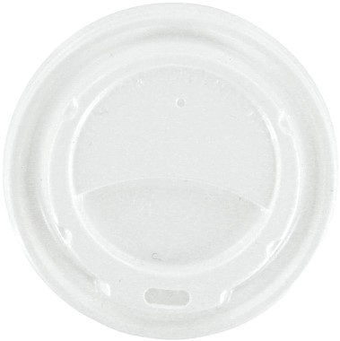 Bekerdeksel wit 80mm met drinkgat koffiebeker pk/100
